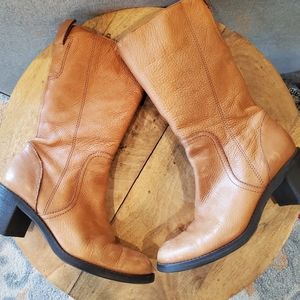 Genuine man made leather boots